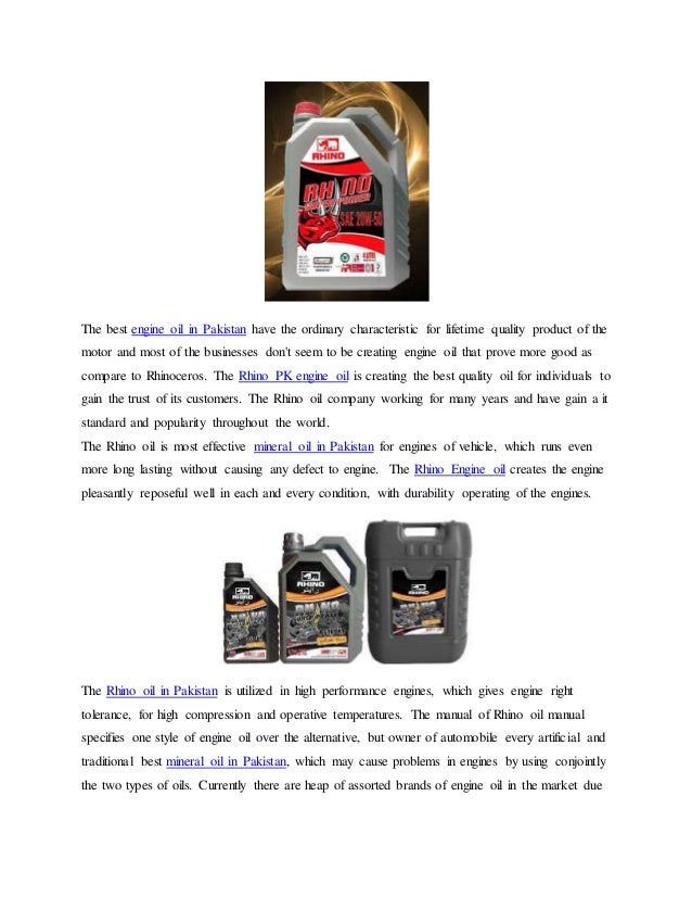 Engine oil companies in pakistan rhino engine oil is best companion of