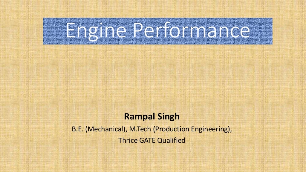 Engine performance