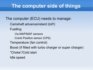 Engine Basics – Cylinders + Pistons Piston  goes up and down inside  cylinder 