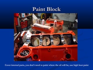 Paint BlockPaint Block
Cover internal parts, you don’t need to paint where the oil will be, use high heat paint
 