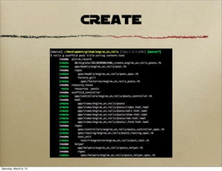 CREATE




Saturday, March 9, 13
 