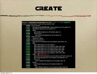 CREATE




Saturday, March 9, 13
 