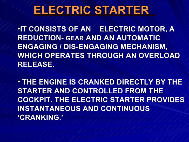 Engine starting & starters
