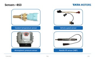 Sensors –BS3
7/26/2022 TML 130
Coolant temperature sensor Vehicle speed sensor
Atmospheric pressure sensor Needle lift sensor (NBF)
 