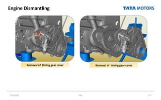 Engine Dismantling
7/26/2022 TML 177
Removal of timing gear cover Removal of timing gear cover
 