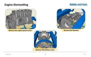 Engine Dismantling
7/26/2022 TML 182
Remove the engine speed sensor Remove the flywheel
Remove TGH Bottom cover.
 