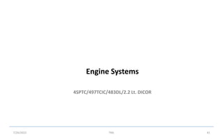 4SPTC/497TCIC/483DL/2.2 Lt. DICOR
Engine Systems
7/26/2022 TML 41
 