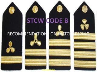 RECOMMENDATIONS ON WATCHKEEPING
E-S4A1 BATCH 2014
 