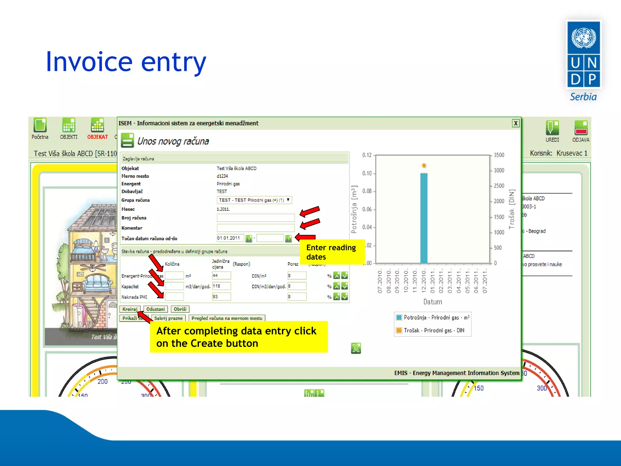 Page 90
Invoice entry
Enter reading
dates
After completing data entry click
on the Create button
 