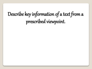 Viewpoint Text Engish6-3Q-Describe key information of a text from a prescribed ...