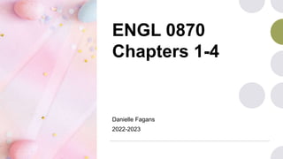 ENGL 0870
Chapters 1-4
Danielle Fagans
2022-2023
 