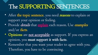 The Structure of Opinion Paragraph- Composition | PPTX