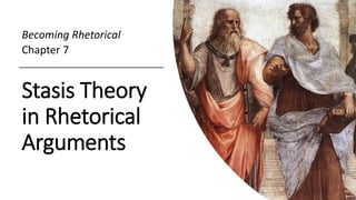 Stasis Theory
in Rhetorical
Arguments
Becoming Rhetorical
Chapter 7
 