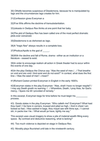 Engl 102 Final Exam 3