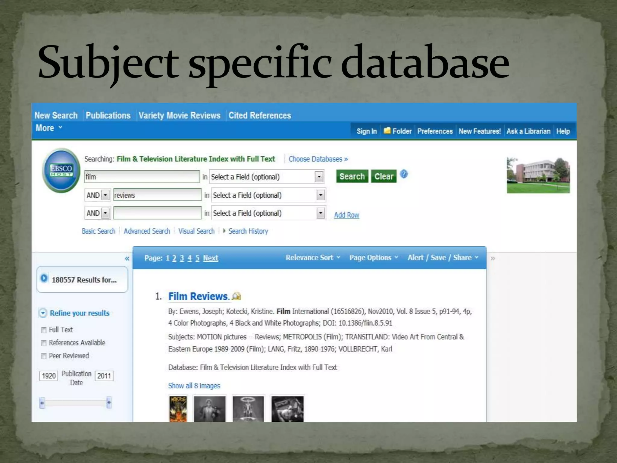 FIND A BOOK∞POLARLooks in several locations (usually subject, article title, abstracts or contents)