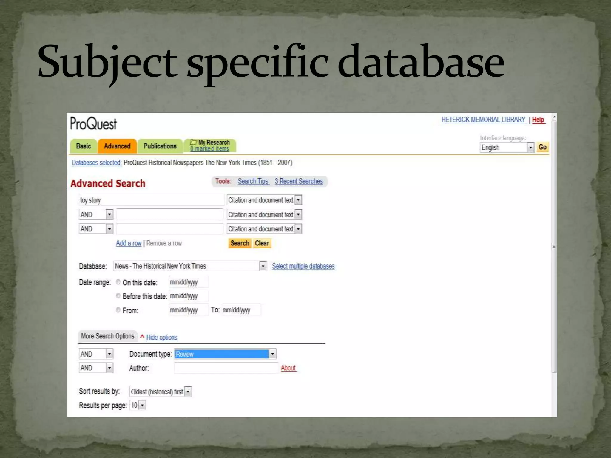 Generates comparatively large number of hits (not precise)