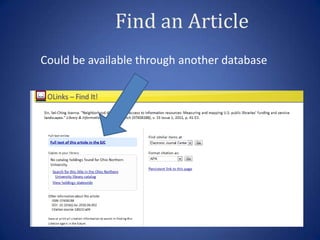 Find an Article
Could be available through another database
 