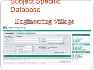 Subject Specific
Database
 