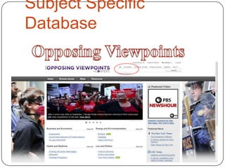 Subject Specific
Database
 