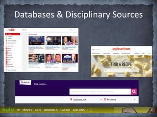 Databases & Disciplinary Sources
 