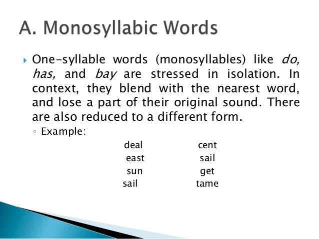 monosyllables