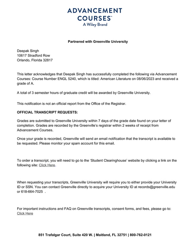 ENGL 5240 American Literature Deepak (Danny) Singh Course Completion PDF ENGL 5240 American Literature Deepak (Danny) Singh Course Completion PDF