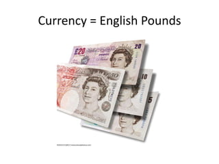 Currency = English Pounds
 