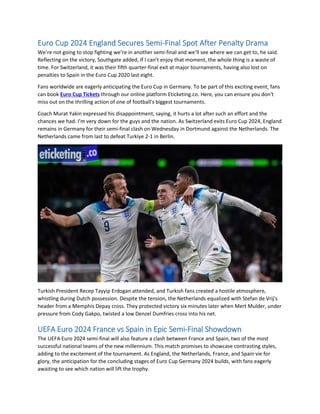 England's Triumph: Reaching the Finals of Euro 2024! - Player Contributions and Standout Moments