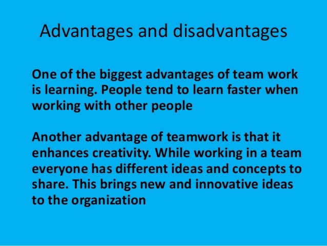 advantages of working as a team