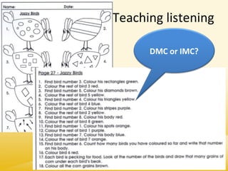 Teaching listening
Claudia Mewald
Pädagogische Hochschule
Niederösterreich
34
DMC or IMC?
 