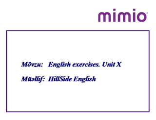English exercises. Unit X