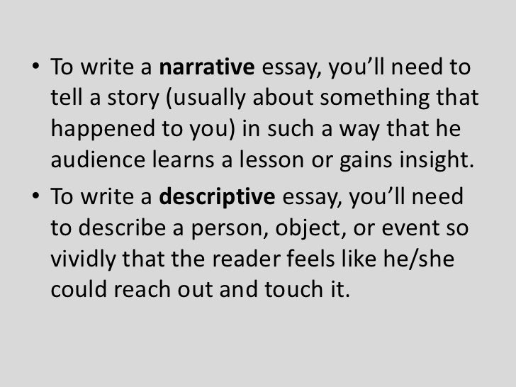 differentiate between narrative and descriptive essay