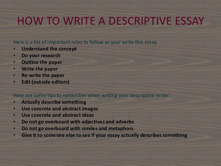 english descriptive writing