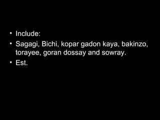 Places in Kano
• Include:
• Sagagi, Bichi, kopar gadon kaya, bakinzo,
  torayee, goran dossay and sowray.
• Est.
 