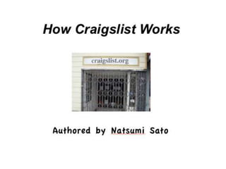 How Craigslist Works
Authored by Natsumi Sato
 