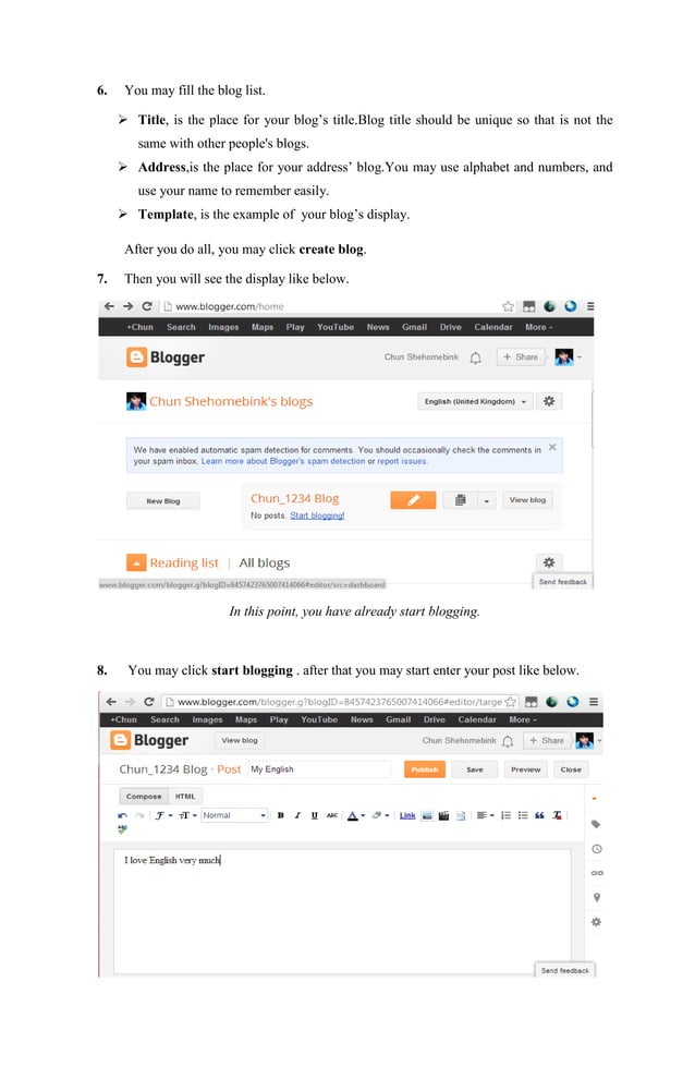 The example of procedure text