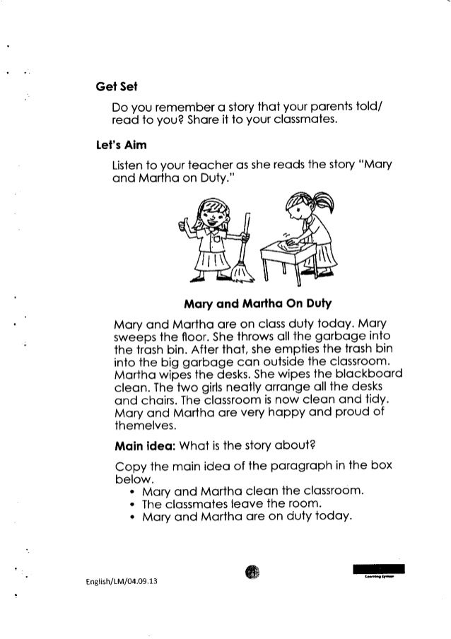 stories grade english 3 for GRADE MATERIAL 2 IN TO LEARNING ENGLISH 12
