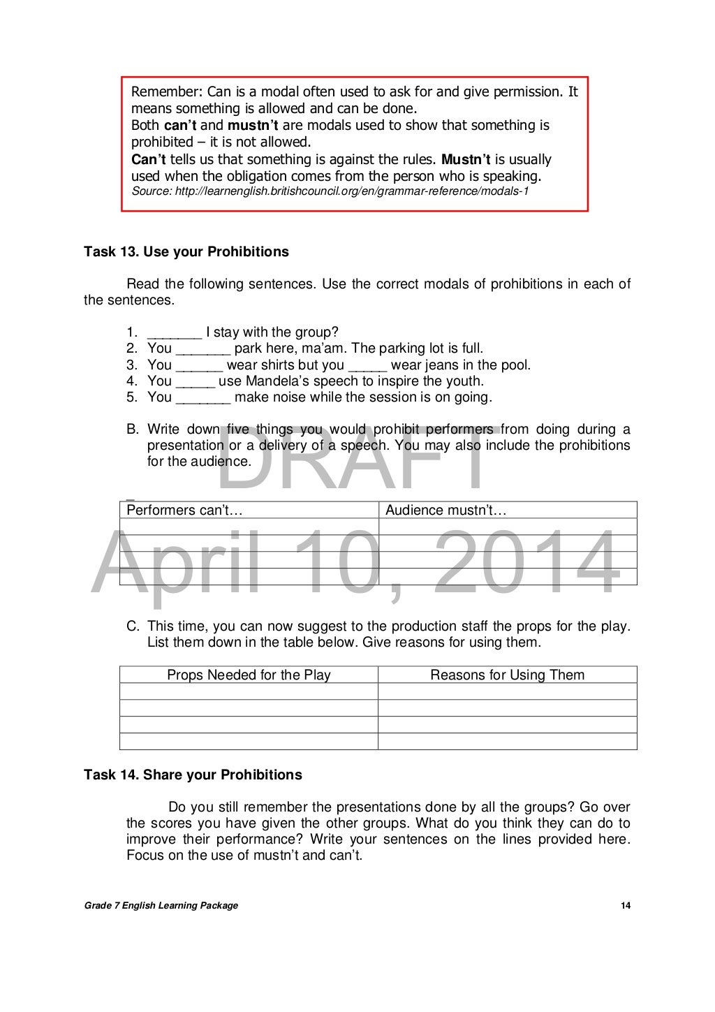 Grade 9 English Module