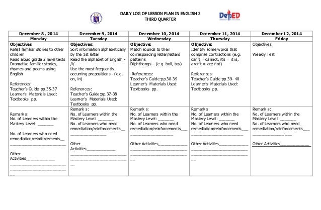 Printables Lesson For Grade 2 k to 12 grade 2 dll english q1 q4 other activities 30