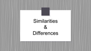 Similarities
&
Differences
 