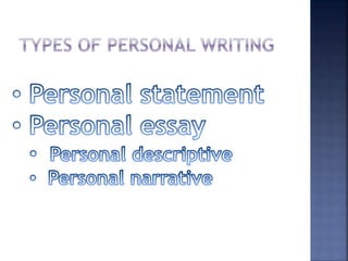 Personal writing | PPTX