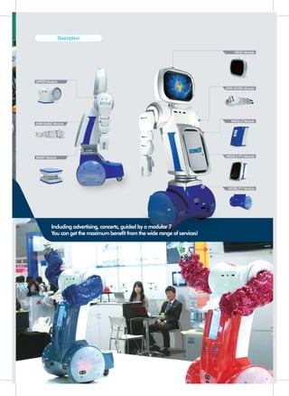 Including advertising, concerts, guided by a modular 7
You can get the maximum benefit from the wide range of services!
HEAD Module
MIDDLE PC Module
MOBILITY Module
MIDDLE Module
ARM WORK Module
UPPER Module
ARM BASIC Module
WAIST Module
Description
 