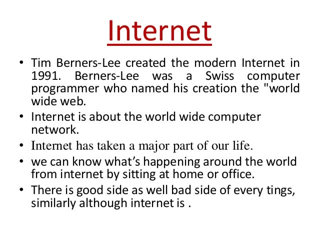 the internet in our life essay