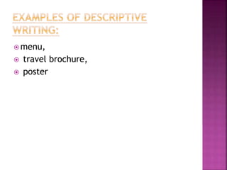  menu,
 travel brochure,
 poster
 