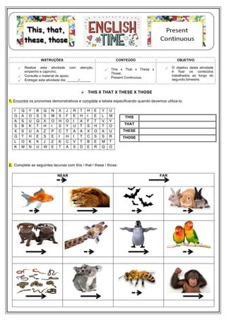 Pronomes Demonstrativos em Inglês - This, That, These, Those