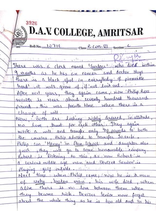 English | BCOM SEM-6TH | Hand Written Notes | by Ritish bedi #RVIRGO | PDF