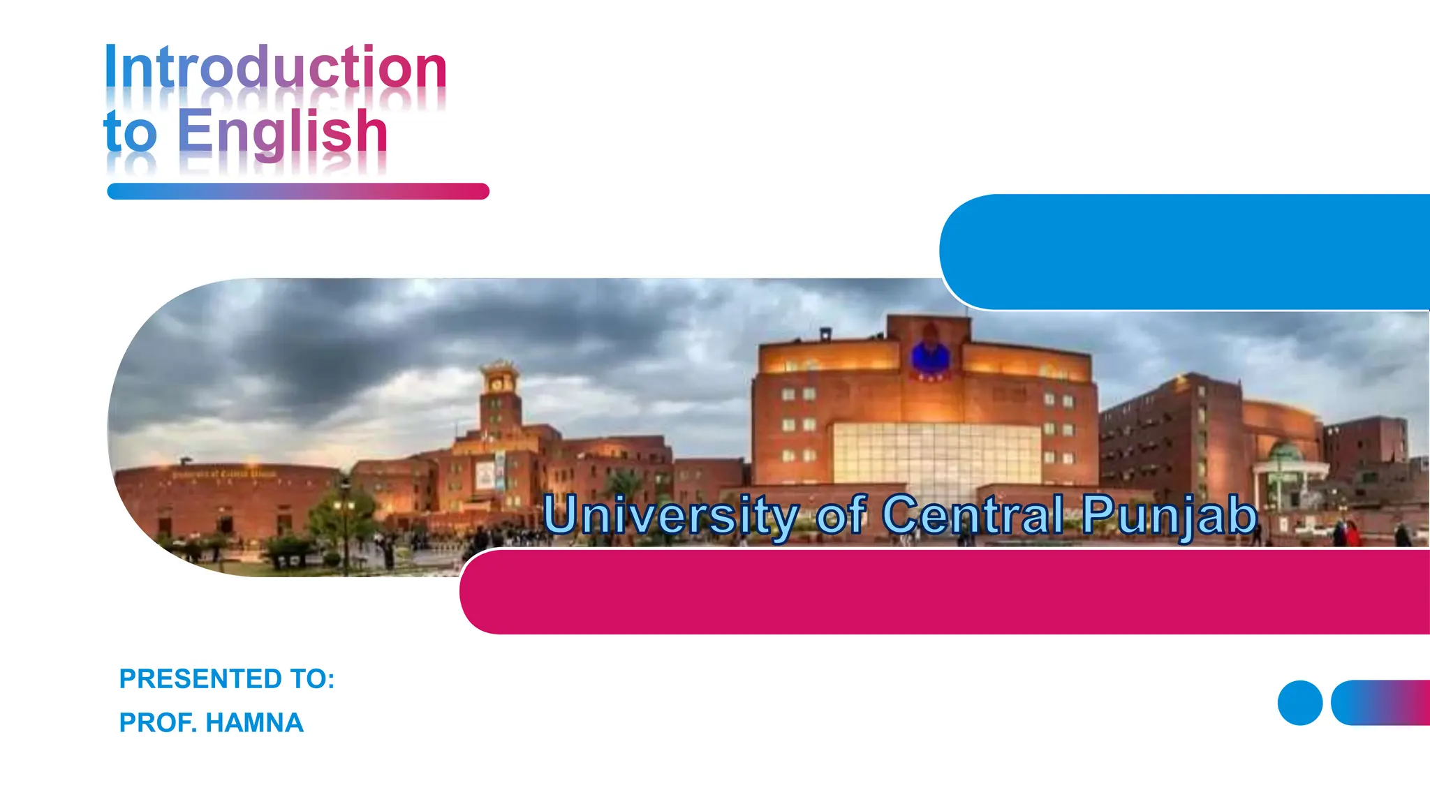 PRESENTED TO:
PROF. HAMNA
 