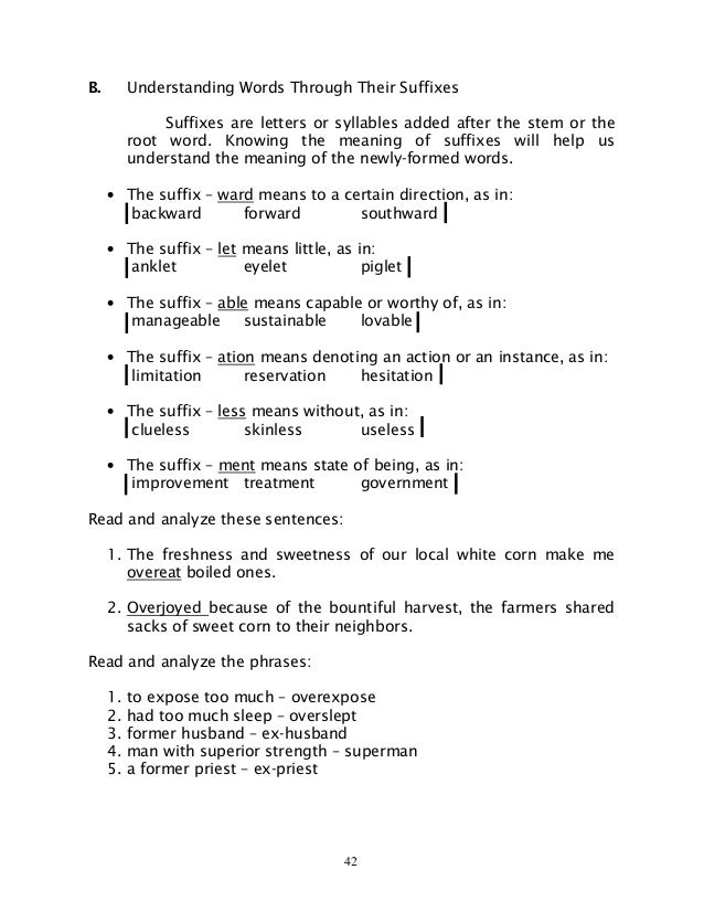 English 6 Dlp 4 Decoding Meaning Of Unfamiliar Words Using Structur