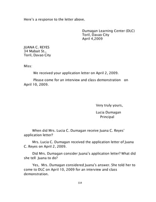 Dlp Letter.pdf English 6-dlp-60-writing-repsonses-to-application-letters | PDF