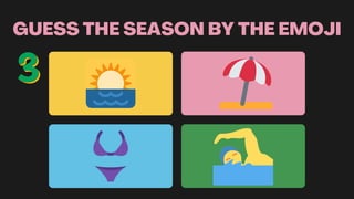 GUESS THE SEASON BY THE EMOJI
 